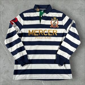 Polo Ralph Lauren Rugby Shirt Mens Small Navy White Mercer Polo Team Preppy Y2K